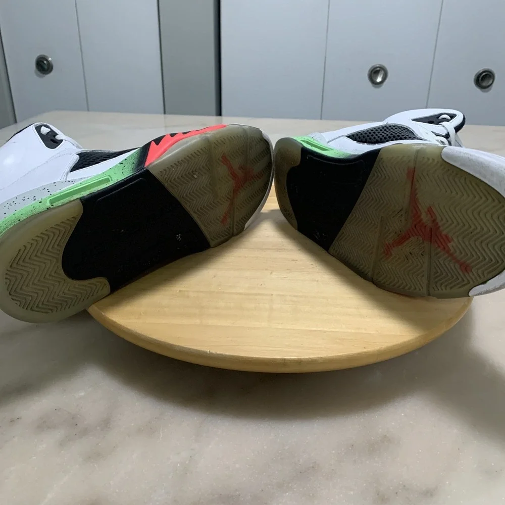 Nike Air Jordan 5 Retro Pro Stars Size 14 White Poison Green 136027-115 No Box